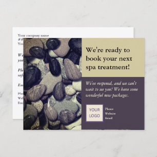 River Rocks Afbeelding in Mauve en Tan Spa heropen Briefkaart