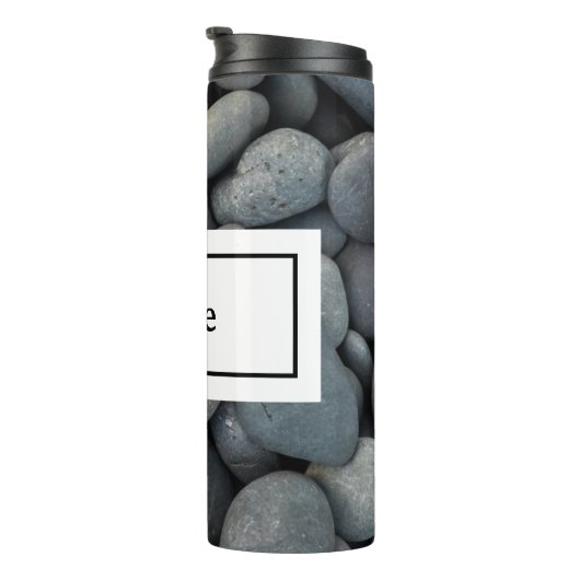 River Rocks met naam en monogram Thermosbeker (Geroteerd rechts)