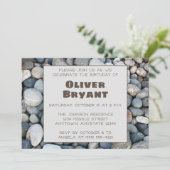 River Rocks verjaardagsfeestje uitnodiging (Staand voorkant)