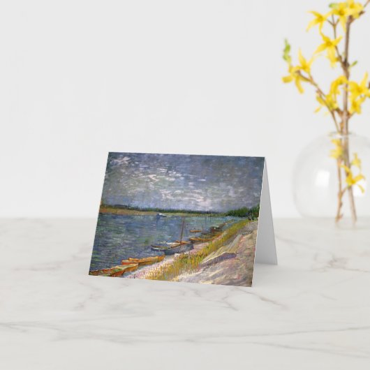 River & Rowing Boats Van Gogh Fine Art Kaart (Gele Bloem)