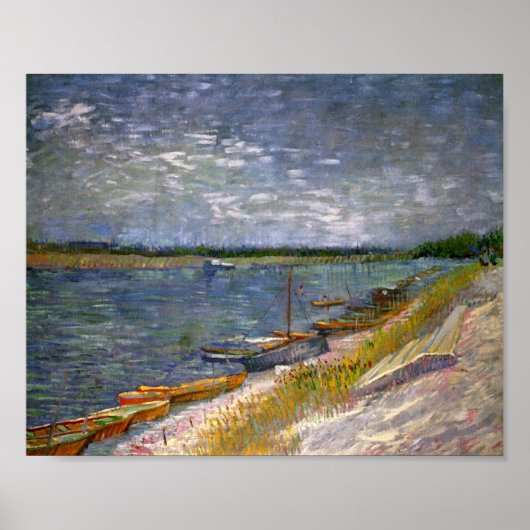 River & Rowing Boats Van Gogh Fine Art Poster (Voorkant)