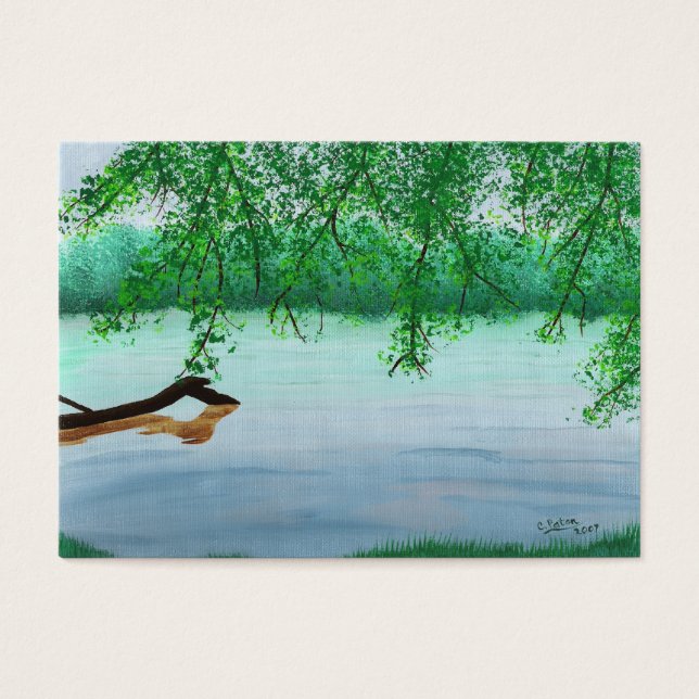 River Scene met Log Artist Trading Kaart (Voorkant)