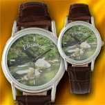 River South 0365 Leder Horloge<br><div class="desc">Het schilderen van het Collectie "South 0365"van de rivier Personalize op de productpagina of klik de "Customize"knoop voor meer ontwerpopties. Ontworpen van mijn schilderij, die een rivier vastlegt, ontdekte ik op een reis ten zuiden van Puerto Vallarta op weg naar een Tequila Ranch. Gesitueerd net ten zuiden van Puerto Vallarta,...</div>