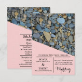 River Stones kiezelstenen bruiloft Kaart (Voorkant / Achterkant)