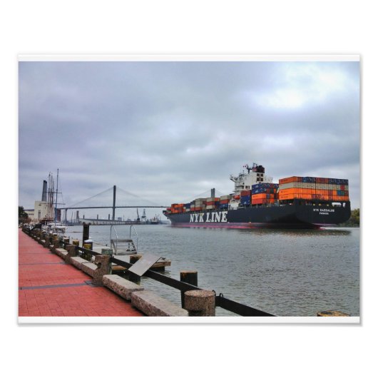 River Street, Savannah Foto Afdruk (Voorkant)