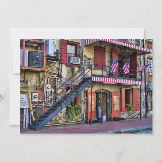  River Street, Savannah, Georgia Invitation Kaart (Voorkant)