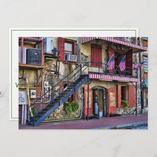  River Street, Savannah, Georgia Invitation Kaart (Voorkant / Achterkant)