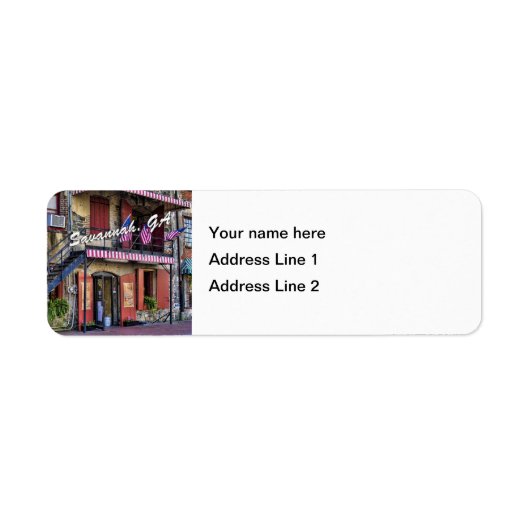  River Street Savannah Georgia Travel Foto Etiket (Voorkant)