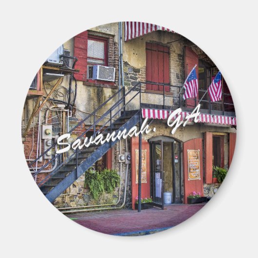  River Street Savannah Georgia Travel Foto Magneet (Voorkant)