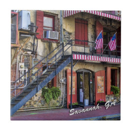  River Street Savannah Georgia Travel Foto Tegeltje