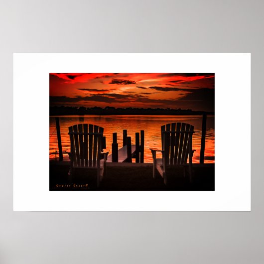 "River Sunset"-druk Poster (Voorkant)