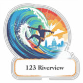 River surfer mailbox address sticker (Voorkant)