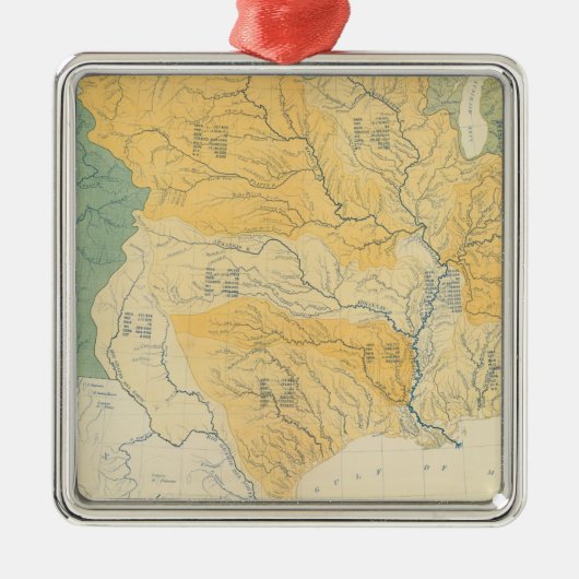 River Systems in de Verenigde Staten Metalen Ornament (Voorkant)