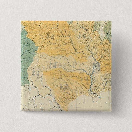 River Systems in de Verenigde Staten Vierkante Button 5,1 Cm (Voorkant)
