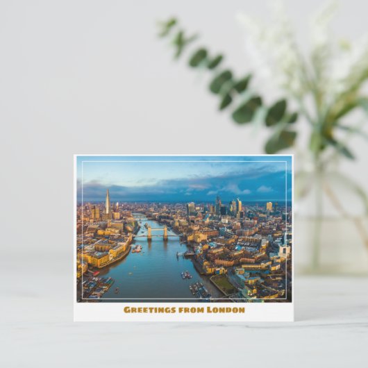 River Thames and Skyline Uitzicht of London Englan Briefkaart (Staand voorkant)