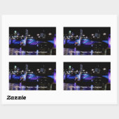 River Thames bij nacht, Londen Engeland Rechthoekige Sticker (Vel)