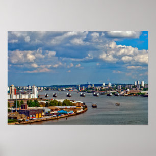 River Thames Flood Barrier Greenwich Londen Poster