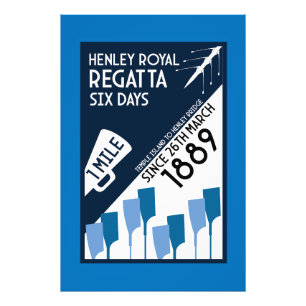 River Thames Regatta -  retro stijl roeien Foto Afdruk