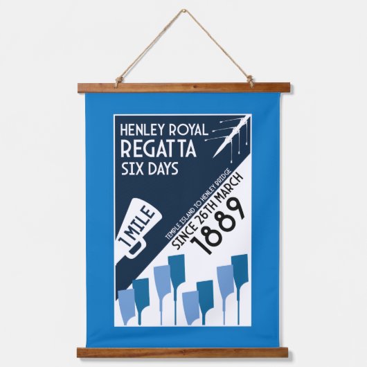 River Thames Regatta -  retro stijl roeien Hangend Wandkleed (Voorkant)