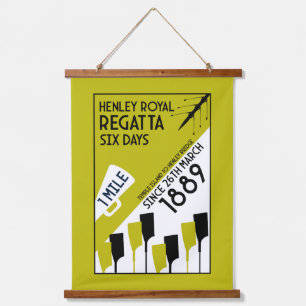 River Thames Regatta -  retro stijl roeien Hangend Wandkleed