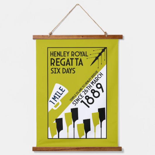 River Thames Regatta - retro stijl roeien Hangend Wandkleed (Voorkant)