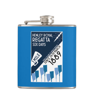 River Thames Regatta -  retro stijl roeien Heupfles