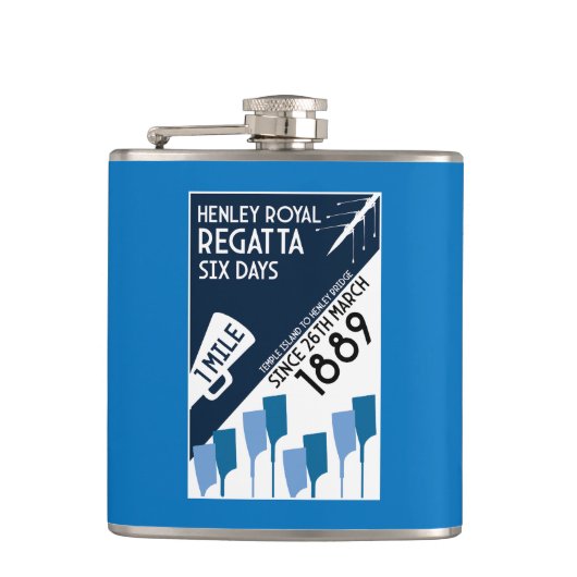 River Thames Regatta -  retro stijl roeien Heupfles (Voorkant)