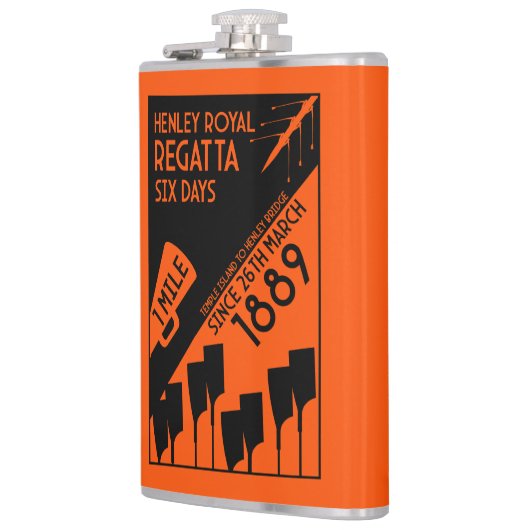 River Thames Regatta -  retro stijl roeien Heupfles (Links)