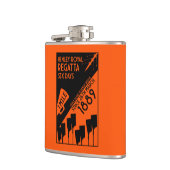 River Thames Regatta -  retro stijl roeien Heupfles (Links)