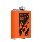 River Thames Regatta -  retro stijl roeien Heupfles (Rechts)