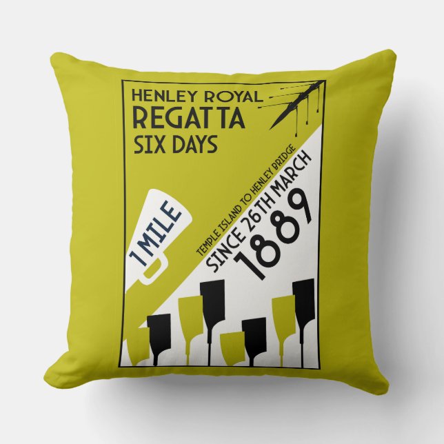 River Thames Regatta -  retro stijl roeien Kussen (Voorkant)