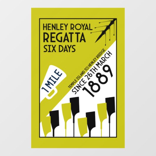 River Thames Regatta - retro stijl roeien Raamsticker (Vel)