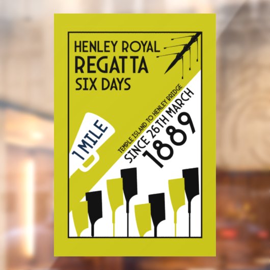 River Thames Regatta -  retro stijl roeien Raamsticker (Vel 2)