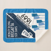 River Thames Regatta -  retro stijl roeien Sherpa Deken (Voorkant (horizontaal))