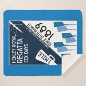River Thames Regatta -  retro stijl roeien Sherpa Deken (Voorkant (horizontaal))