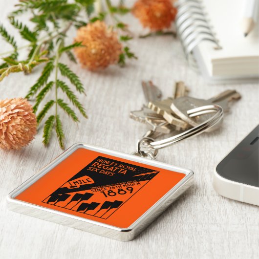 River Thames Regatta -  retro stijl roeien Sleutelhanger (Zijkant)