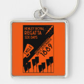 River Thames Regatta -  retro stijl roeien Sleutelhanger (Voorkant)