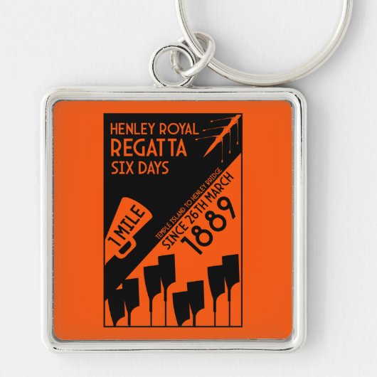 River Thames Regatta -  retro stijl roeien Sleutelhanger (Voorkant)