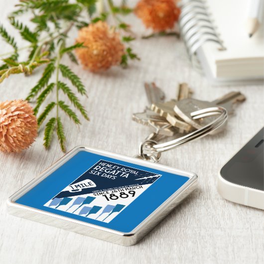 River Thames Regatta -  retro stijl roeien Sleutelhanger (Zijkant)