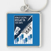 River Thames Regatta -  retro stijl roeien Sleutelhanger (Voorkant)
