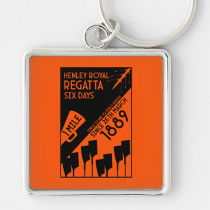 River Thames Regatta -  retro stijl roeien Sleutelhanger