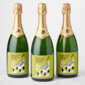 River Thames Regatta -  retro stijl roeien Sparkling Wijnetiket (Flessen)
