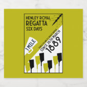 River Thames Regatta -  retro stijl roeien Sparkling Wijnetiket (Enkel label)