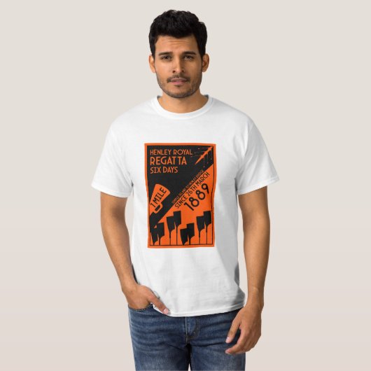 River Thames Regatta - retro stijl roeien T-shirt (Voorkant volledig)