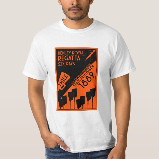 River Thames Regatta -  retro stijl roeien T-shirt (Voorkant)