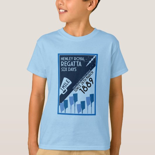 River Thames Regatta -  retro stijl roeien T-shirt (Voorkant)