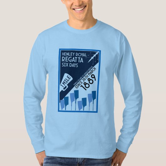 River Thames Regatta -  retro stijl roeien T-shirt (Voorkant)