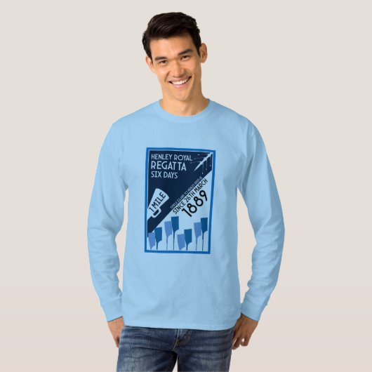 River Thames Regatta -  retro stijl roeien T-shirt (Voorkant volledig)