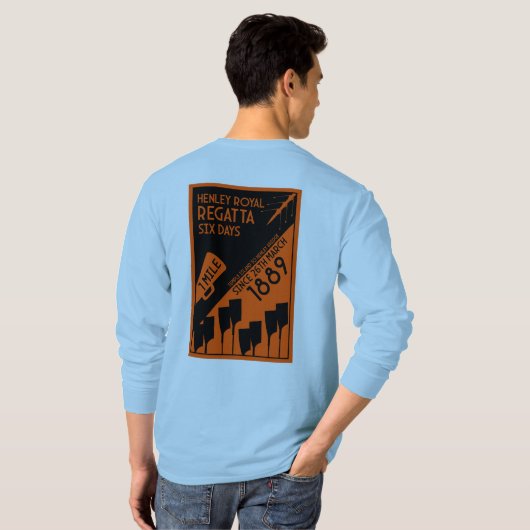 River Thames Regatta - retro stijl roeien T-shirt (Achterkant volledig)