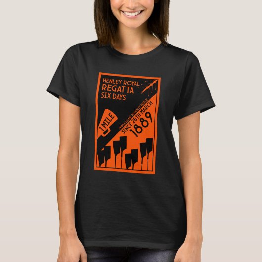 River Thames Regatta -  retro stijl roeien T-shirt (Voorkant)